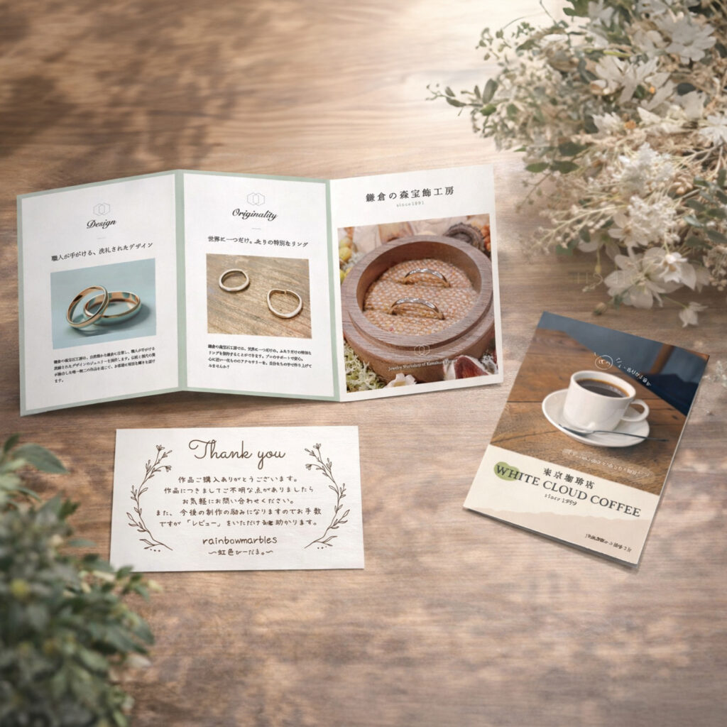 パンフレットとサンキューカードの制作事例