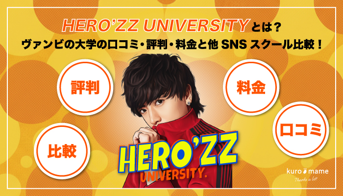 HERO’ZZ UNIVERSITYは怪しい？ヴァンビの大学の口コミ・評判・料金と他SNSスクール比較！